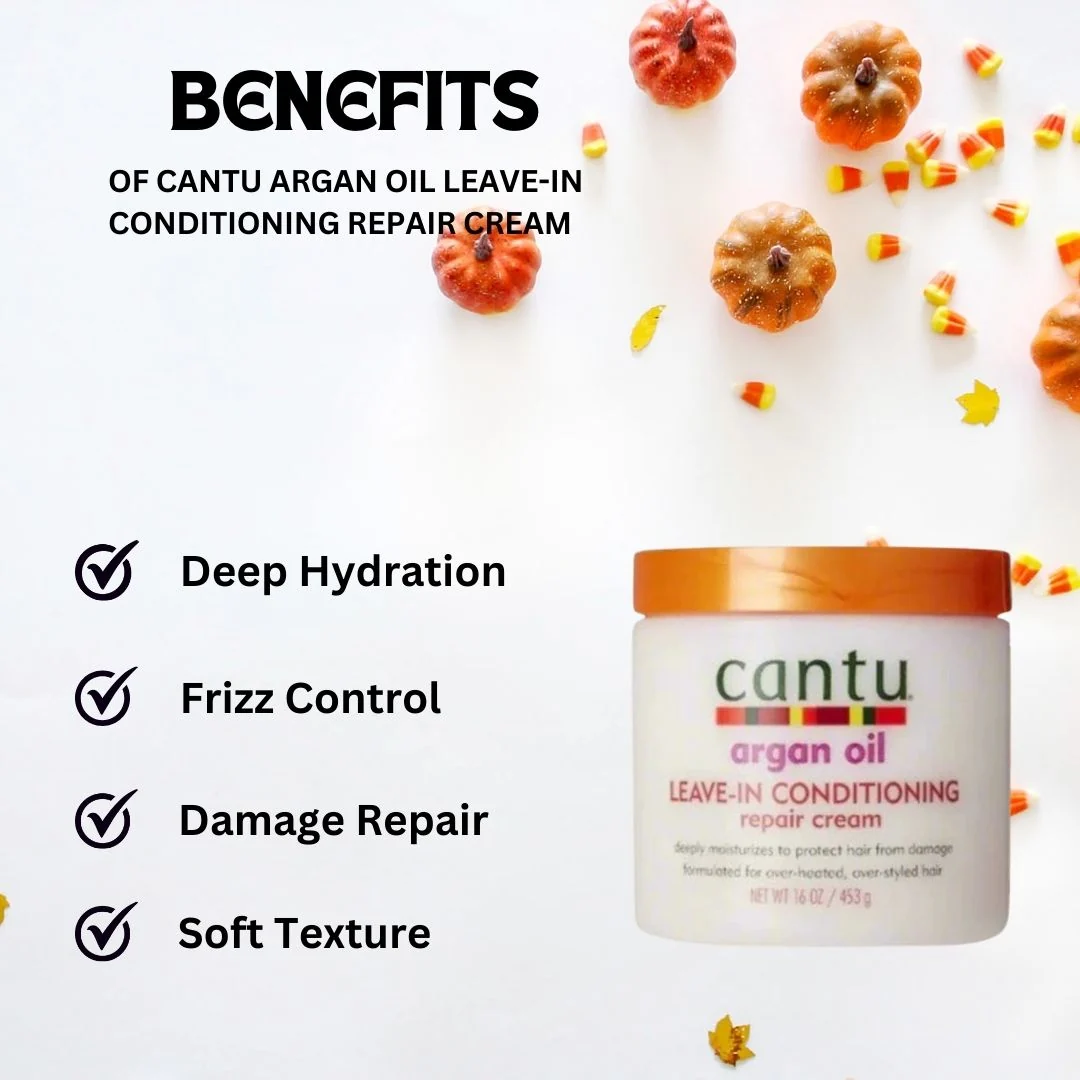 Cantu Argan Oil Leave-In Conditioning Repair Cream 16oz | 453g - Image 2