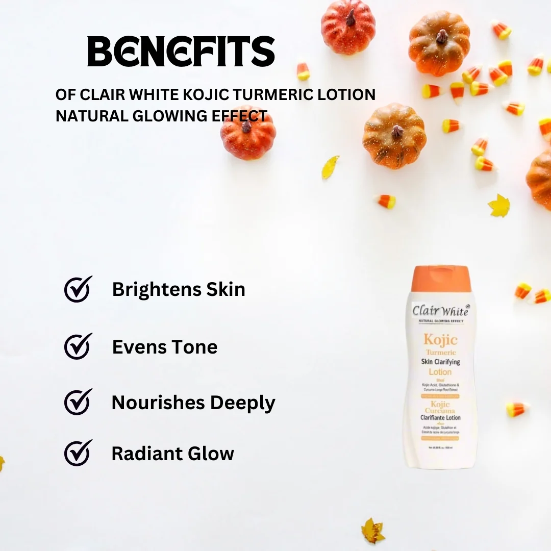 Clair White Kojic Turmeric Lotion Natural Glowing Effect 16.8 oz - Image 2