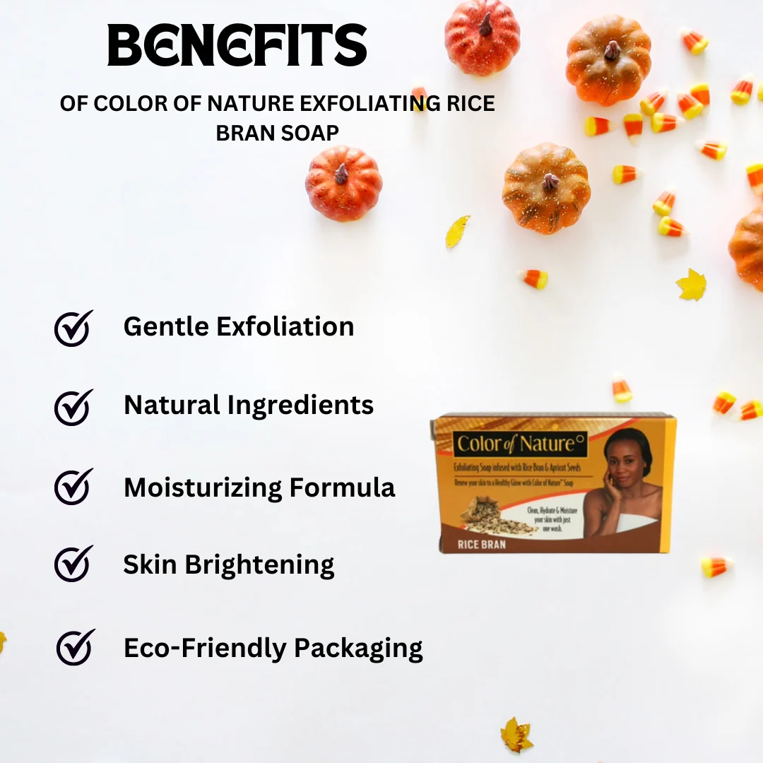 Color of Nature Exfoliating Rice Bran Soap 7 oz / 200 g - Image 2