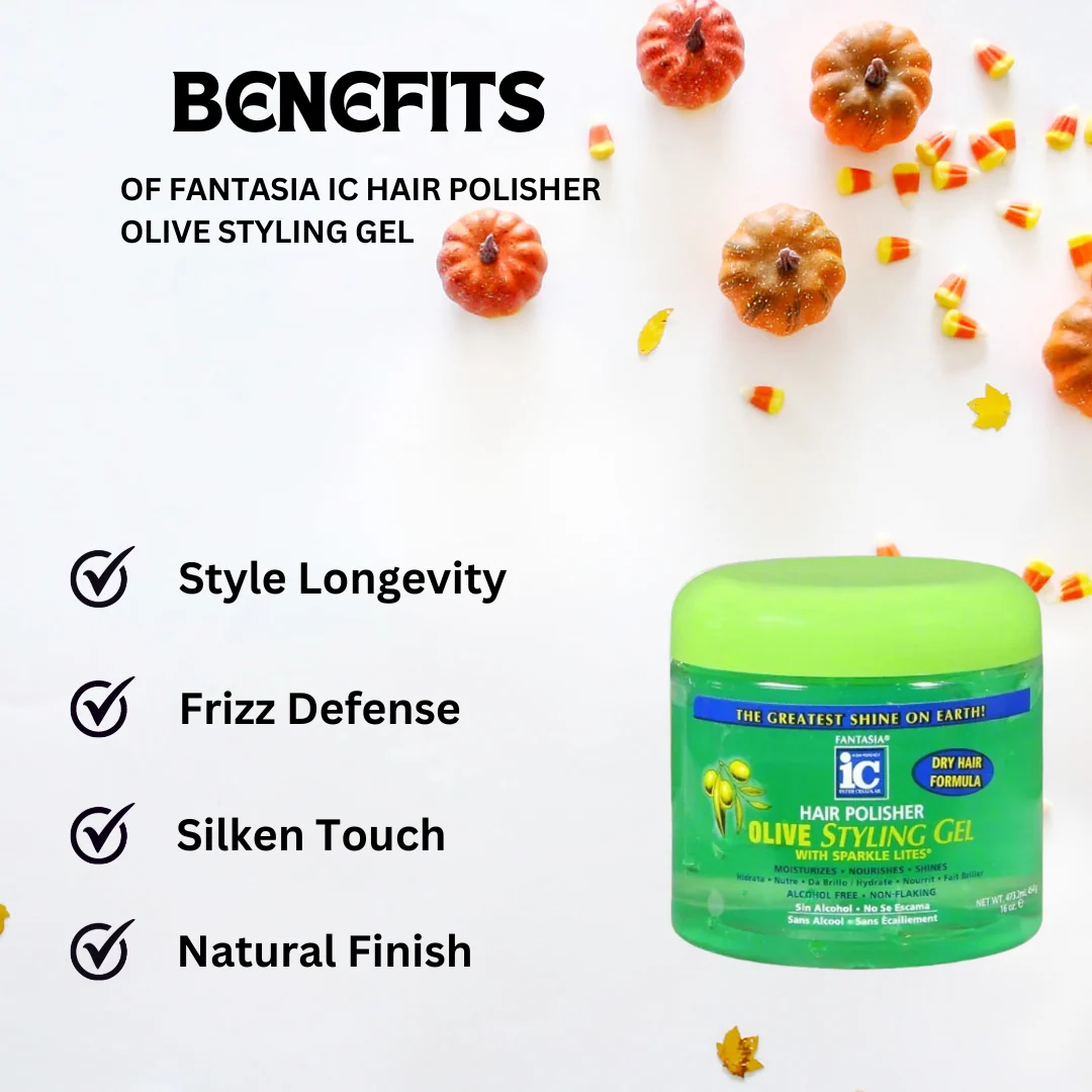Fantasia IC Hair Polisher Olive Styling Gel 16 oz - Image 3