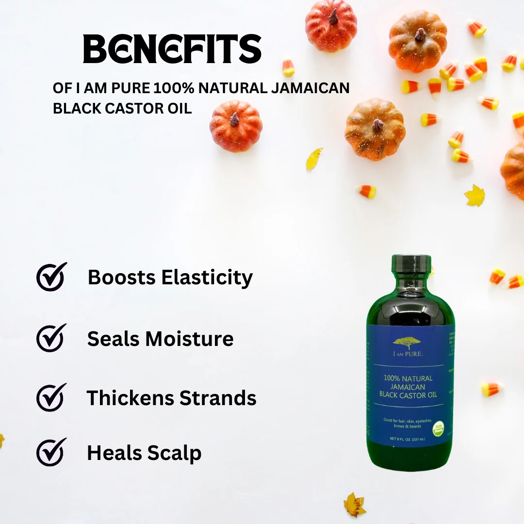 I Am Pure 100% Natural Jamaican Black Castor Oil 8oz - Image 4