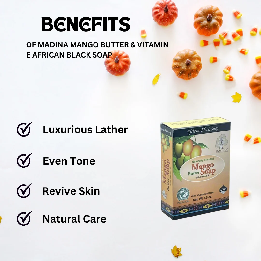 Madina Mango Butter & Vitamin E African Black Soap 3.5oz - Image 5