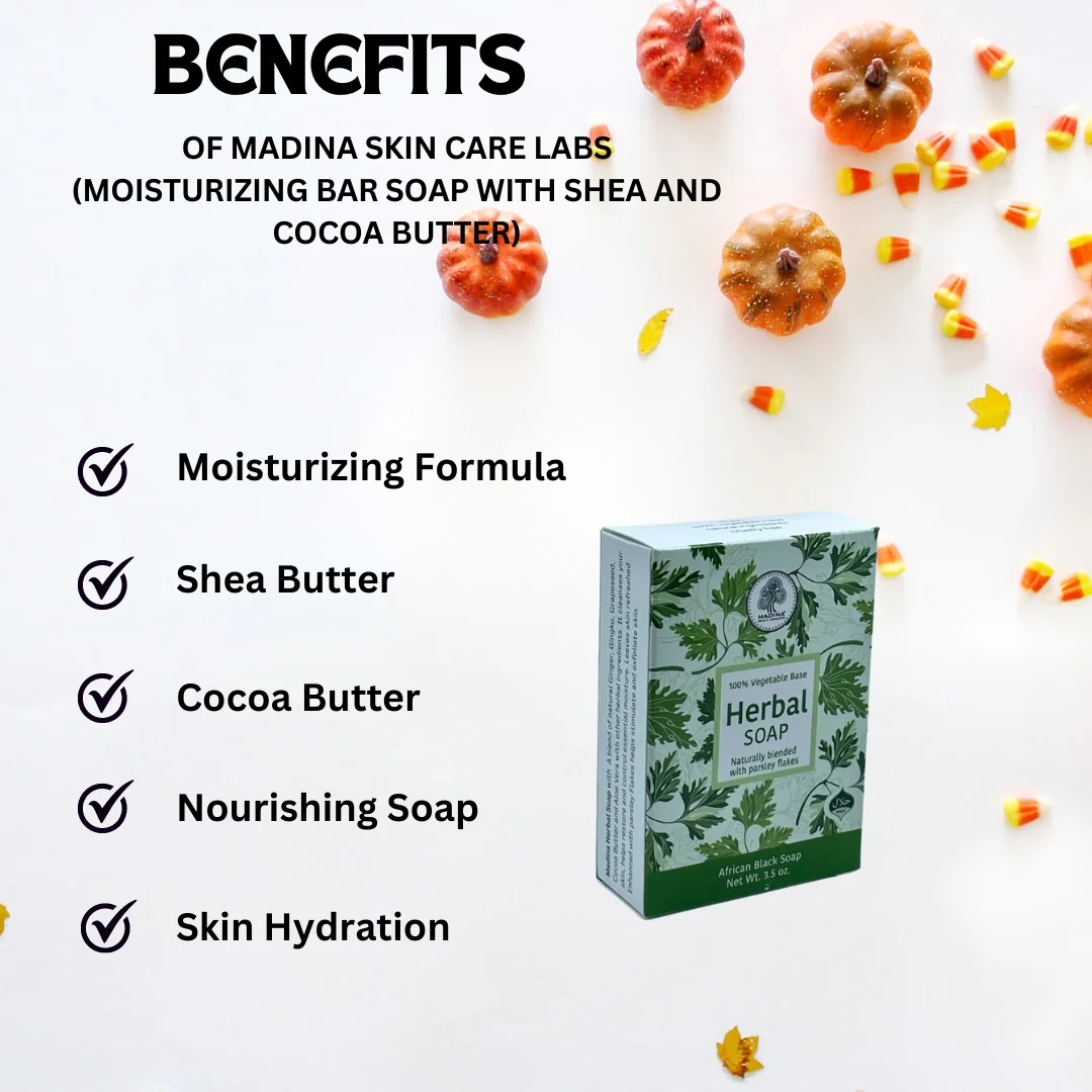 Madina Herbal Soap with parsley Flakes 3.5oz - Image 4