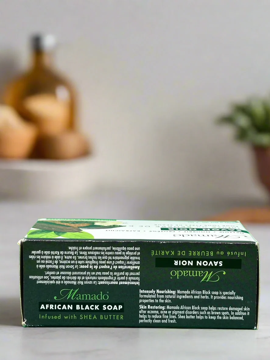 Mamado African Black Soap Infused with Shea Butter 200g - Image 3