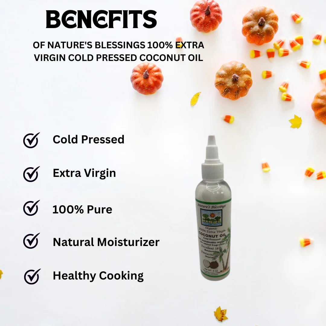 Nature's Blessings Virgin Cold Pressed Coconut Oil 4 Oz - Image 2