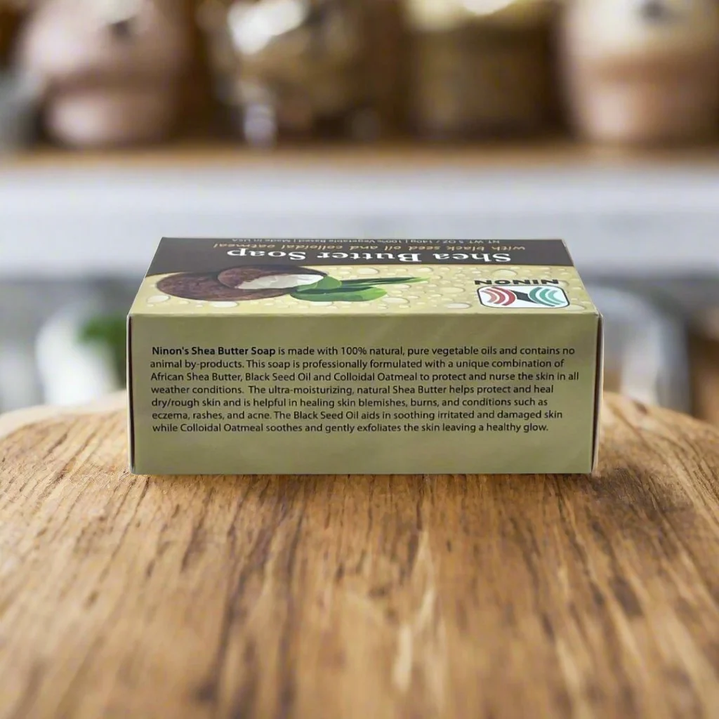 Ninon Shea Butter Soap with black seed oil and colloidal oatmeal 5oz - Image 2